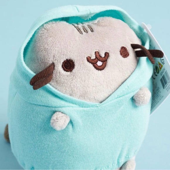 Pusheen The Cat with Teal Hoodie Plush 5” - Picture 3 of 14